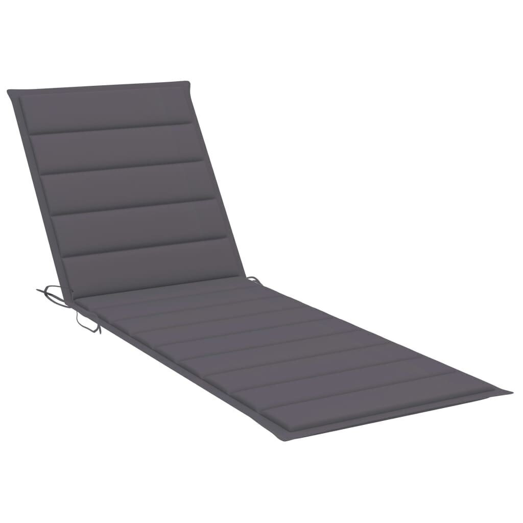 Sauļošanās krēsla matracis vidaXL, 200x70x4 cm, antracītpelēks цена и информация | Krēslu paliktņi | 220.lv
