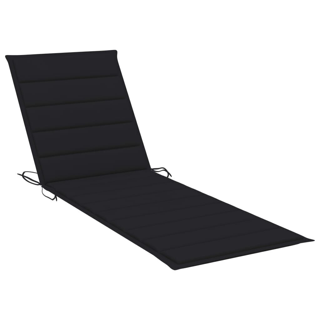 Sauļošanās krēsla matracis vidaXL, 200x70x4 cm, melns cena un informācija | Krēslu paliktņi | 220.lv