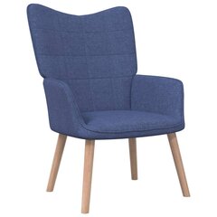 vidaXL atpūtas krēsls ar kāju balstu, zils audums цена и информация | Кресла в гостиную | 220.lv
