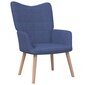 vidaXL atpūtas krēsls ar kāju balstu, zils audums cena un informācija | Atpūtas krēsli | 220.lv