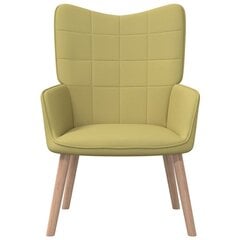 vidaXL atpūtas krēsls ar kāju balstu, zaļš audums cena un informācija | Atpūtas krēsli | 220.lv