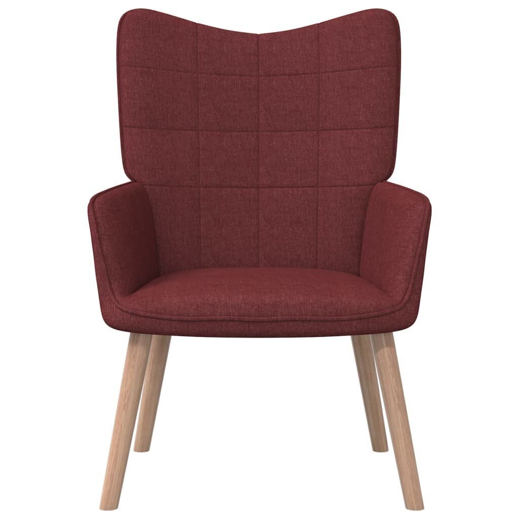 vidaXL atpūtas krēsls ar kāju balstu, vīnsarkans audums cena un informācija | Atpūtas krēsli | 220.lv