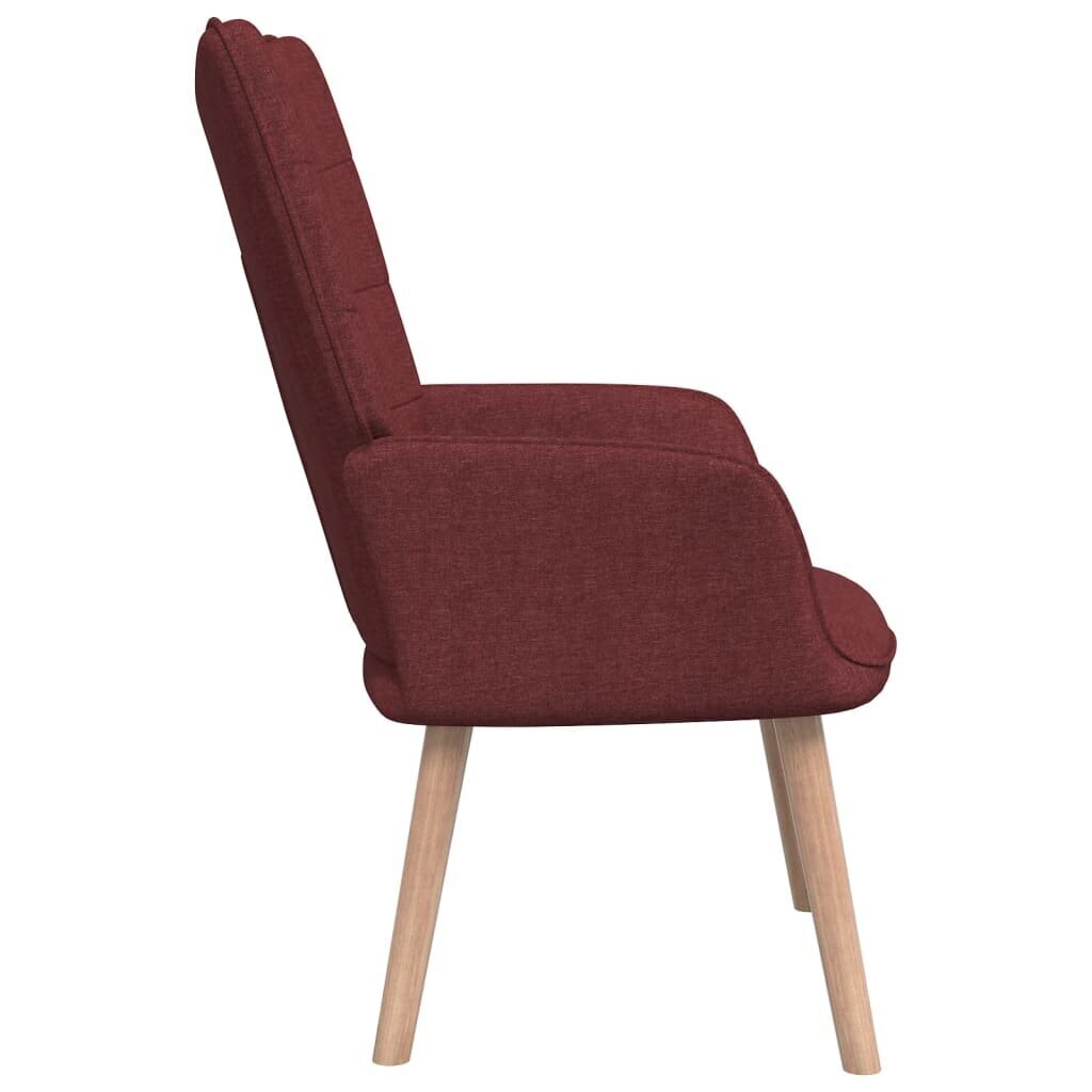 vidaXL atpūtas krēsls ar kāju balstu, vīnsarkans audums cena un informācija | Atpūtas krēsli | 220.lv