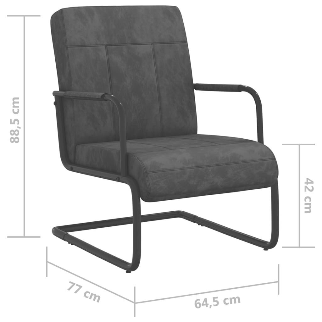 vidaXL konsoles krēsls, tumši pelēks samts cena un informācija | Atpūtas krēsli | 220.lv