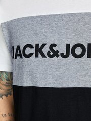 Мужская футболка Jack & Jones 12173968*02, белая/серая 5715210965241 цена и информация | Мужские футболки | 220.lv