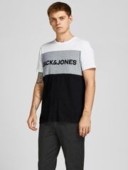 Jack & Jones vīriešu T-krekls 12173968*02, balts/pelēks 5715210965241 cena un informācija | Vīriešu T-krekli | 220.lv