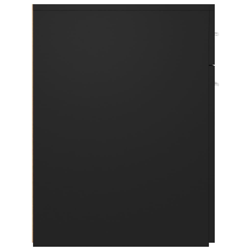 vidaXL atvilktņu skapis, melns, 20x45,5x60 cm, skaidu plāksne cena un informācija | Skapīši viesistabai | 220.lv