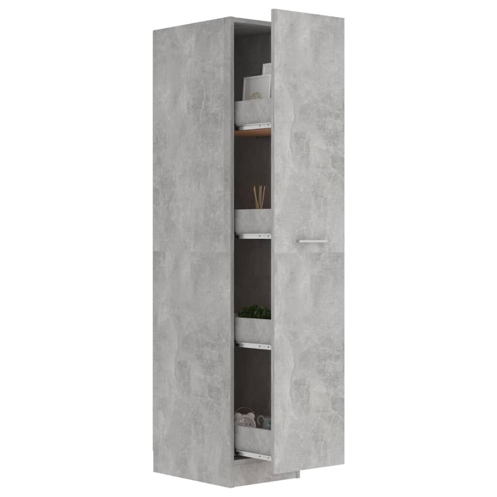 vidaXL atvilktņu skapis, betona pelēks, 30x42,5x150 cm, skaidu plāksne cena un informācija | Skapīši viesistabai | 220.lv