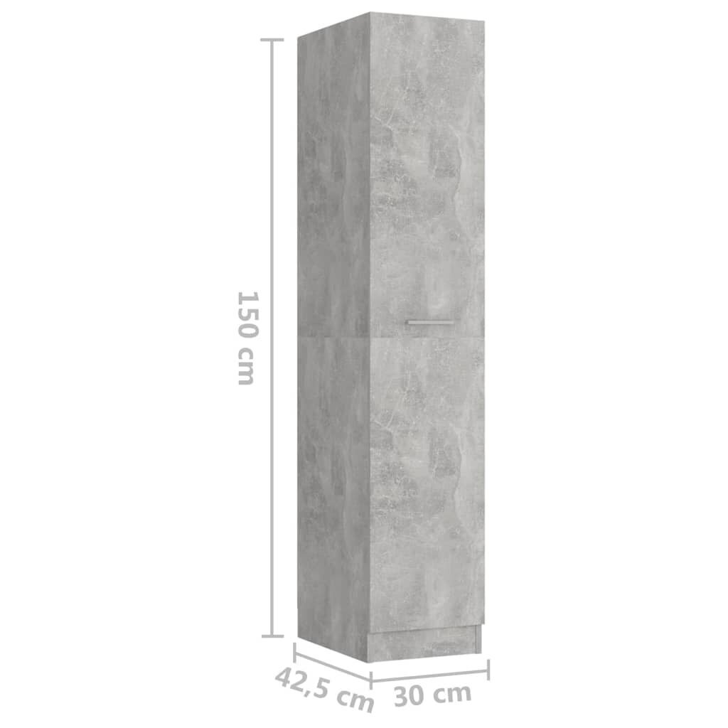 vidaXL atvilktņu skapis, betona pelēks, 30x42,5x150 cm, skaidu plāksne cena un informācija | Skapīši viesistabai | 220.lv