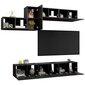 vidaXL 7-daļīgs TV skapīšu komplekts, melna skaidu plāksne цена и информация | Skapīši viesistabai | 220.lv