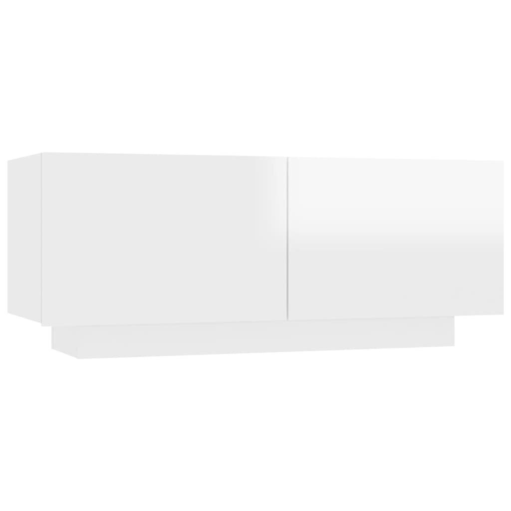 vidaXL naktsskapītis, 100x35x40 cm, spīdīgi balts, skaidu plāksne cena un informācija | Naktsskapīši | 220.lv