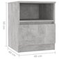 vidaXL naktsskapītis, betona pelēks, 40x40x50 cm, skaidu plāksne cena un informācija | Naktsskapīši | 220.lv