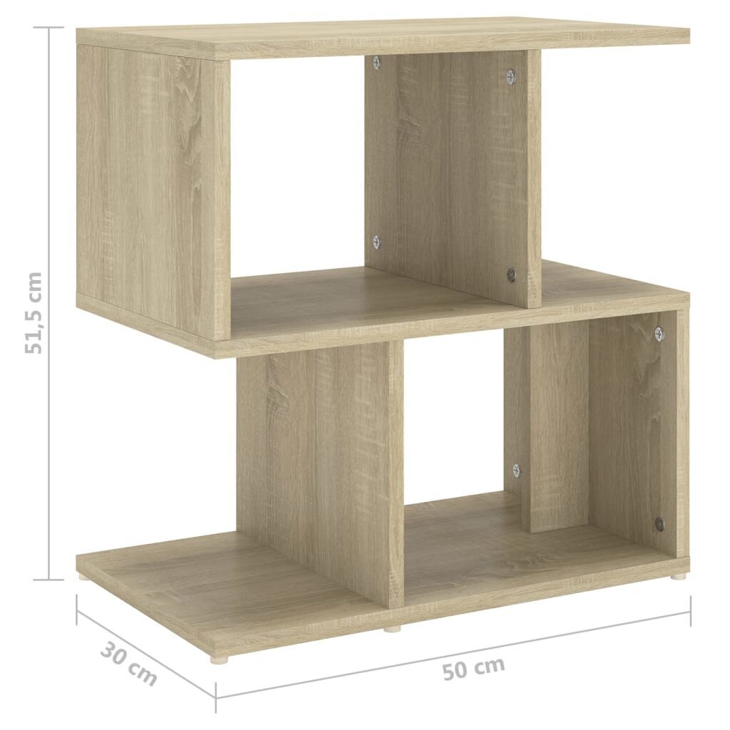 vidaXL naktsskapītis, ozolkoka krāsā, 50x30x51,5 cm, skaidu plāksne cena un informācija | Naktsskapīši | 220.lv