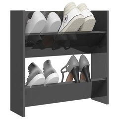 vidaXL sienas apavu plaukts, 60x18x60cm, spīdīgi pelēks, skaidu plātne цена и информация | Полки для обуви, банкетки | 220.lv