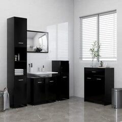 vidaXL vannasistabas skapītis, melns, 60x33x80 cm, skaidu plāksne cena un informācija | Vannas istabas skapīši | 220.lv