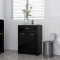 vidaXL vannasistabas skapītis, melns, 60x33x80 cm, skaidu plāksne cena un informācija | Vannas istabas skapīši | 220.lv