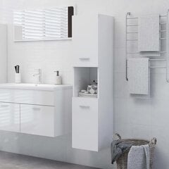 vidaXL vannasistabas skapītis, spīdīgi balts, 30x30x130 cm cena un informācija | Vannas istabas skapīši | 220.lv