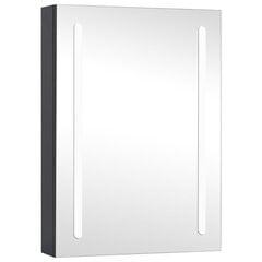 vidaXL vannasistabas skapītis ar spoguli un LED, 50x13x70 cm цена и информация | Шкафчики для ванной | 220.lv