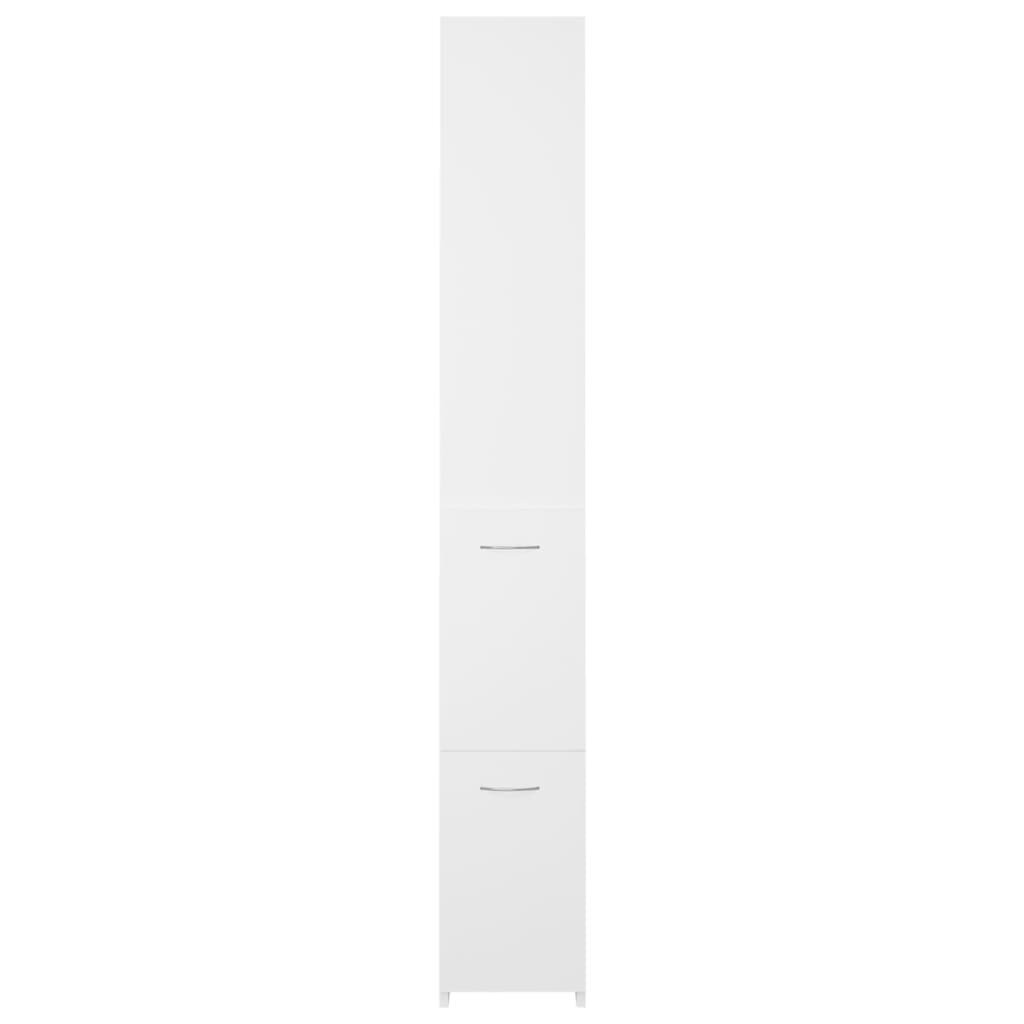 vidaXL vannasistabas skapītis, balts, 25x25x170 cm, skaidu plāksne cena un informācija | Vannas istabas skapīši | 220.lv