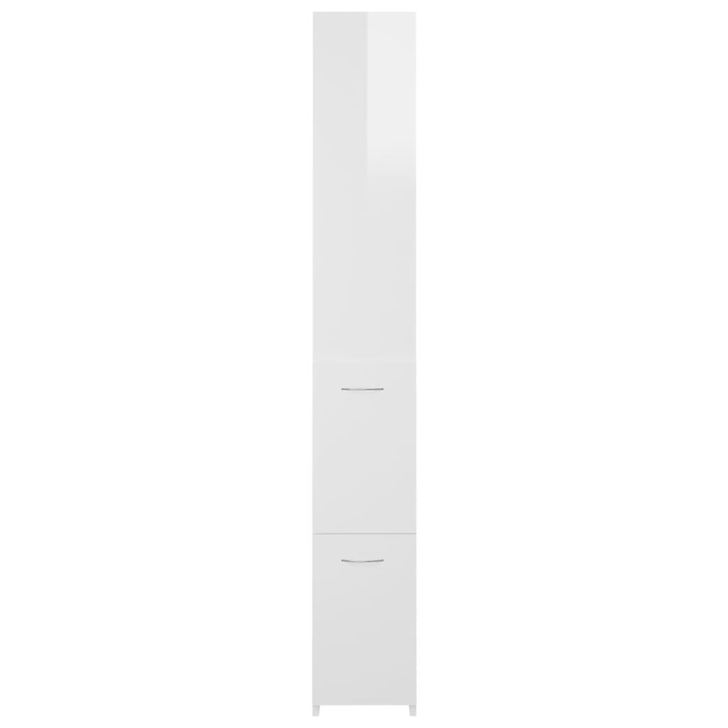 vidaXL vannasistabas skapītis, balts, 25x25x170 cm, skaidu plāksne cena un informācija | Vannas istabas skapīši | 220.lv