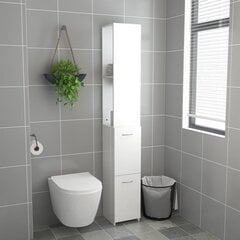 vidaXL vannasistabas skapītis, balts, 25x25x170 cm, skaidu plāksne цена и информация | Шкафчики для ванной | 220.lv