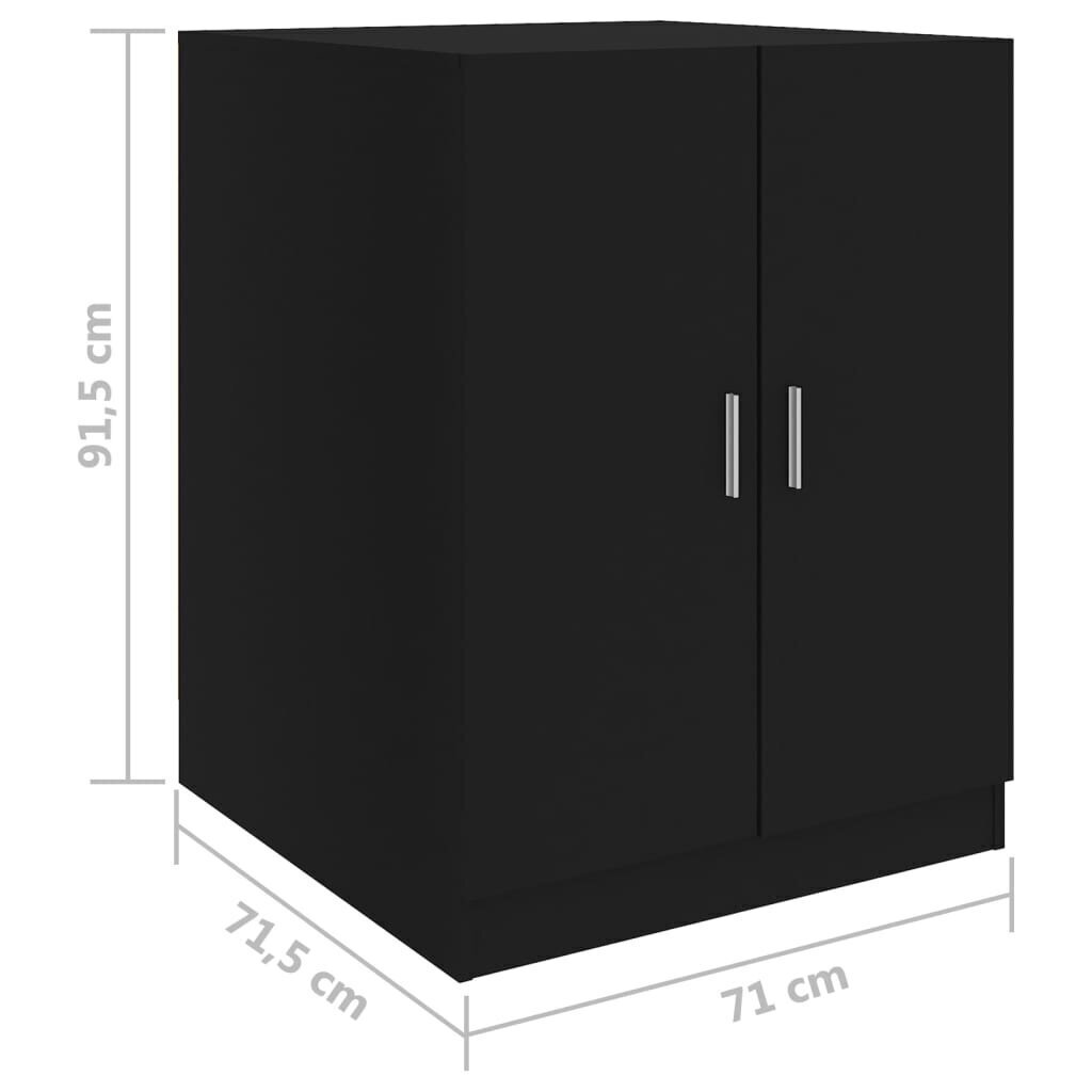 vidaXL veļasmašīnas skapītis, 71x71,5x91,5 cm, melns cena un informācija | Vannas istabas skapīši | 220.lv