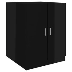 vidaXL veļasmašīnas skapītis, 71x71,5x91,5 cm, spīdīgi melns cena un informācija | Vannas istabas skapīši | 220.lv