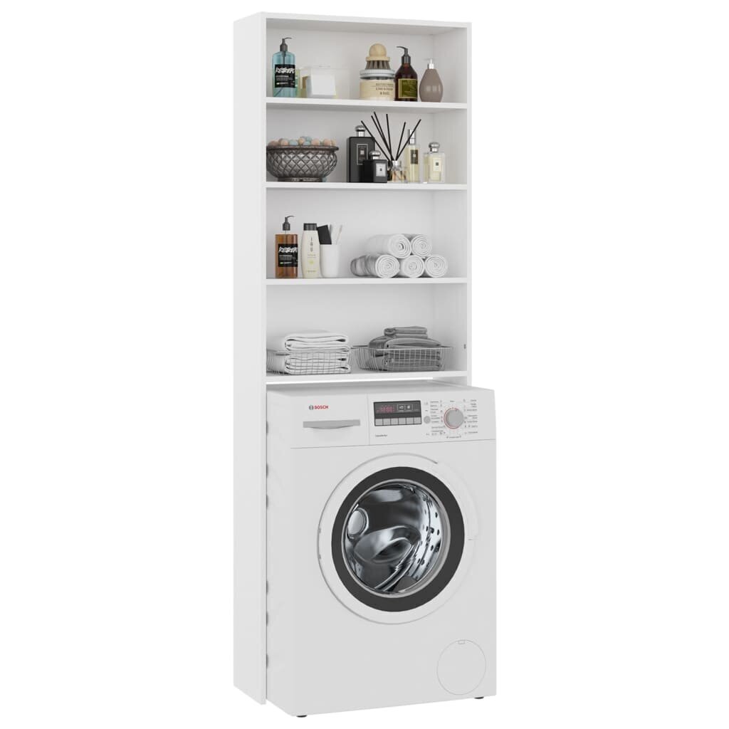 vidaXL veļasmašīnas plaukts, balts, 64x24x190 cm цена и информация | Vannas istabas skapīši | 220.lv