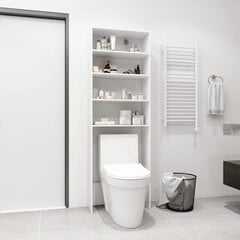 vidaXL veļasmašīnas plaukts, balts, 64x24x190 cm cena un informācija | Vannas istabas skapīši | 220.lv