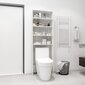vidaXL veļasmašīnas plaukts, 64x24x190 cm, spīdīgi balts cena un informācija | Vannas istabas skapīši | 220.lv