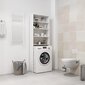 vidaXL veļasmašīnas plaukts, 64x24x190 cm, spīdīgi balts cena un informācija | Vannas istabas skapīši | 220.lv