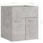vidaXL izlietnes skapītis, betona pelēks, 41x38,5x46 cm, skaidu plātne cena un informācija | Vannas istabas skapīši | 220.lv