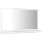 vidaXL vannasistabas spogulis, spīdīgi balts, 60x10,5x37 cm cena un informācija | Vannas istabas spoguļi | 220.lv
