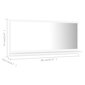 vidaXL vannasistabas spogulis, balts, 80x10,5x37 cm, skaidu plāksne цена и информация | Vannas istabas spoguļi | 220.lv