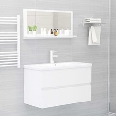 vidaXL vannasistabas spogulis, spīdīgi balts, 80x10,5x37 cm cena un informācija | Vannas istabas spoguļi | 220.lv