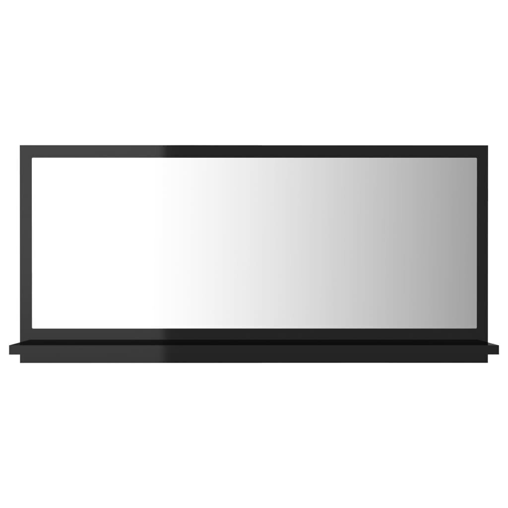 vidaXL vannasistabas spogulis, spīdīgi melns, 80x10,5x37 cm цена и информация | Vannas istabas spoguļi | 220.lv