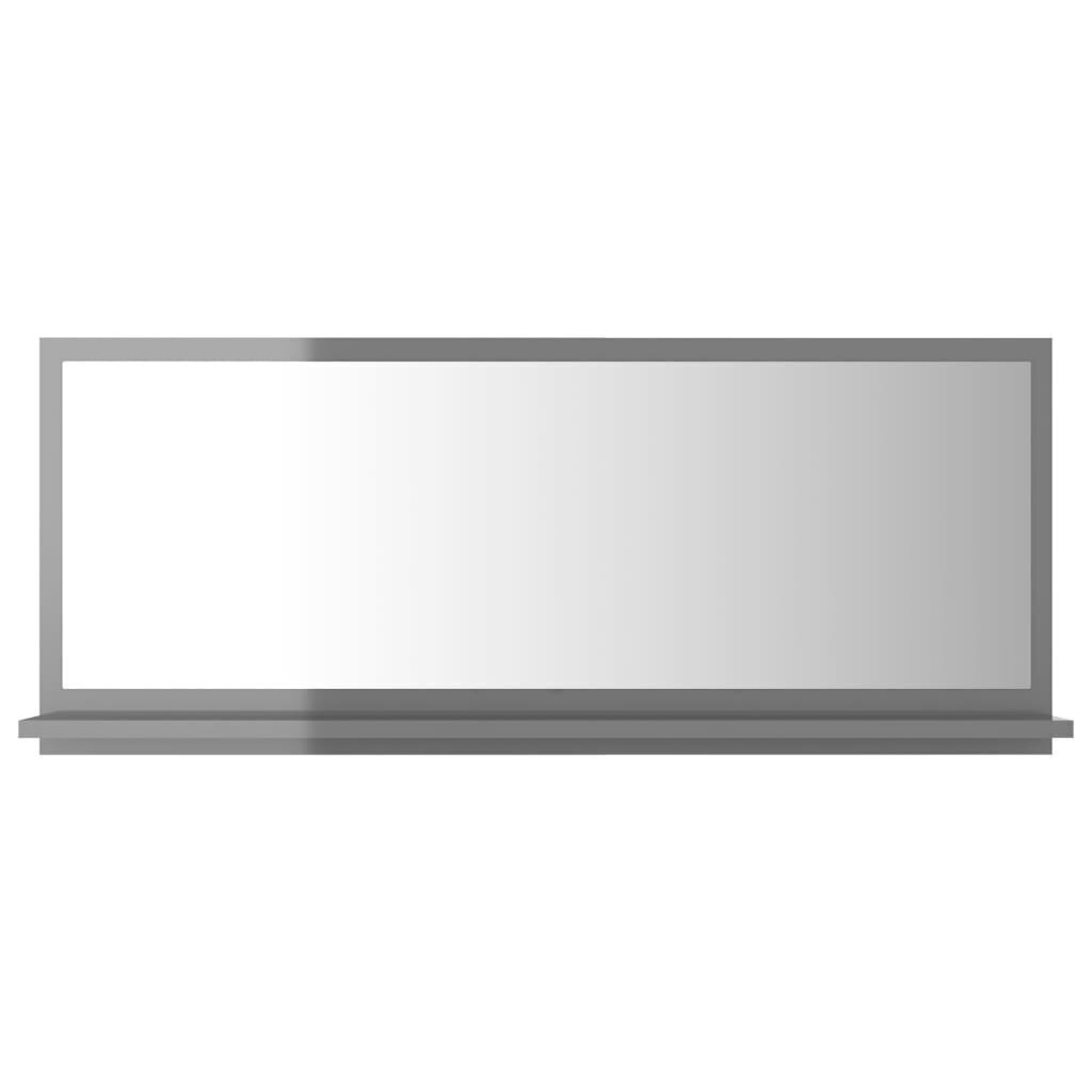 vidaXL vannasistabas spogulis, spīdīgi pelēks, 90x10,5x37 cm cena un informācija | Vannas istabas spoguļi | 220.lv