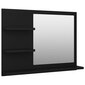 vidaXL vannasistabas spogulis, melns, 60x10,5x45 cm, skaidu plāksne cena un informācija | Vannas istabas spoguļi | 220.lv