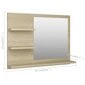 vidaXL vannasistabas spogulis, ozolkoka krāsā, 60x10,5x45 cm cena un informācija | Vannas istabas spoguļi | 220.lv