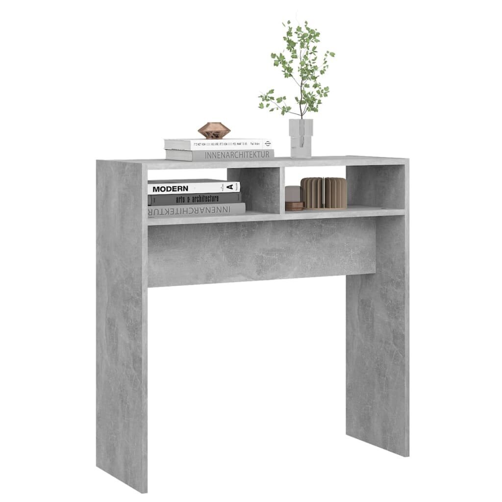 vidaXL konsoles galds, betona pelēks, 78x30x80 cm, skaidu plāksne цена и информация | Konsoles galdiņi | 220.lv