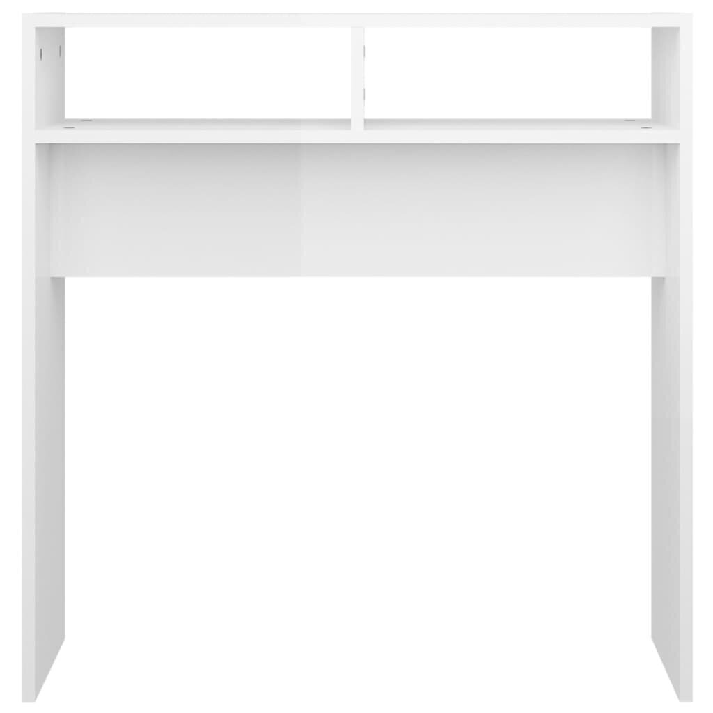 vidaXL konsoles galds, spīdīgi balts, 78x30x80 cm, skaidu plāksne cena un informācija | Konsoles galdiņi | 220.lv