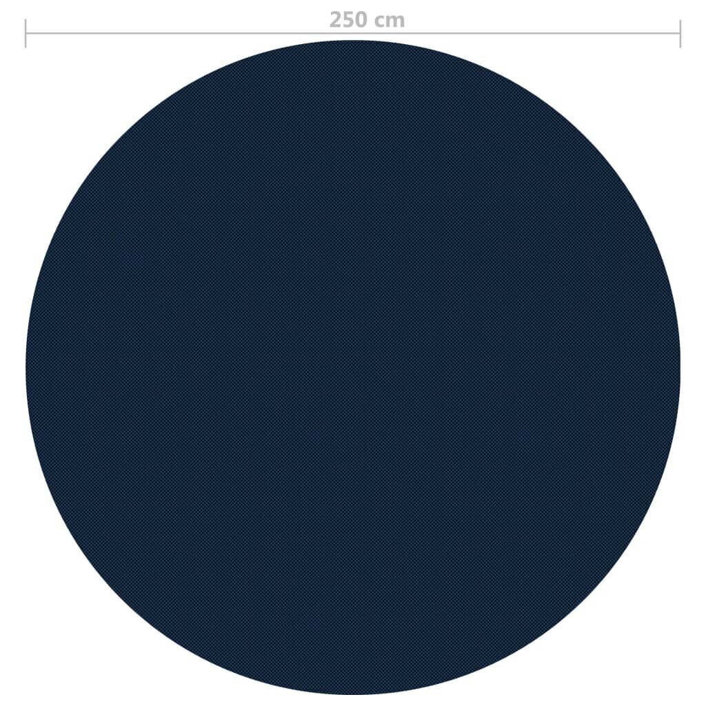 vidaXL baseina pārklājs, solārs, peldošs, 250 cm, melns un zils PE цена и информация | Baseinu piederumi | 220.lv