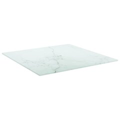 vidaXL galda virsma, balta, 50x50 cm, 6 mm, stikls ar marmora dizainu cena un informācija | Virsmas galdiem | 220.lv