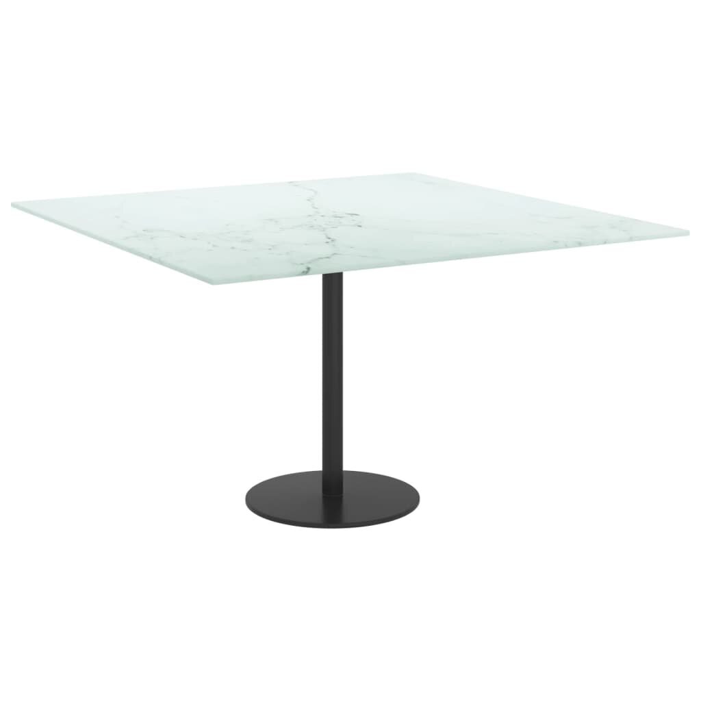 vidaXL galda virsma, balta, 70x70 cm, 6 mm, stikls ar marmora dizainu cena un informācija | Virsmas galdiem | 220.lv