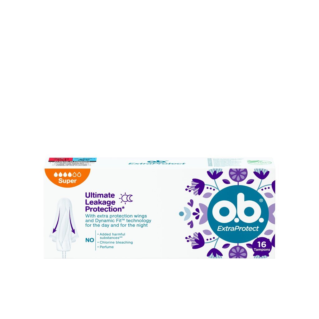 Tamponi O.B. ProComfort Extra Protect Super 16 gab. цена и информация | Tamponi, higiēniskās paketes, ieliktnīši | 220.lv