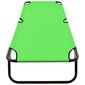 vidaXL saliekams sauļošanās zvilnis, tērauds, zaļš cena un informācija | Sauļošanās krēsli | 220.lv