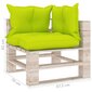 vidaXL dārza palešu stūra dīvāns ar matračiem, priedes koks cena un informācija | Dārza krēsli | 220.lv