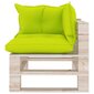 vidaXL dārza palešu stūra dīvāns ar matračiem, priedes koks cena un informācija | Dārza krēsli | 220.lv