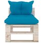 vidaXL vidējais dārza palešu dīvāns ar matračiem, priedes koks цена и информация | Dārza krēsli | 220.lv