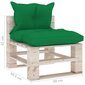 vidaXL vidējais dārza palešu dīvāns ar matračiem, priedes koks цена и информация | Dārza krēsli | 220.lv
